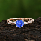 Classic Round Cut Sapphire Engagement Ring with Twisted Band